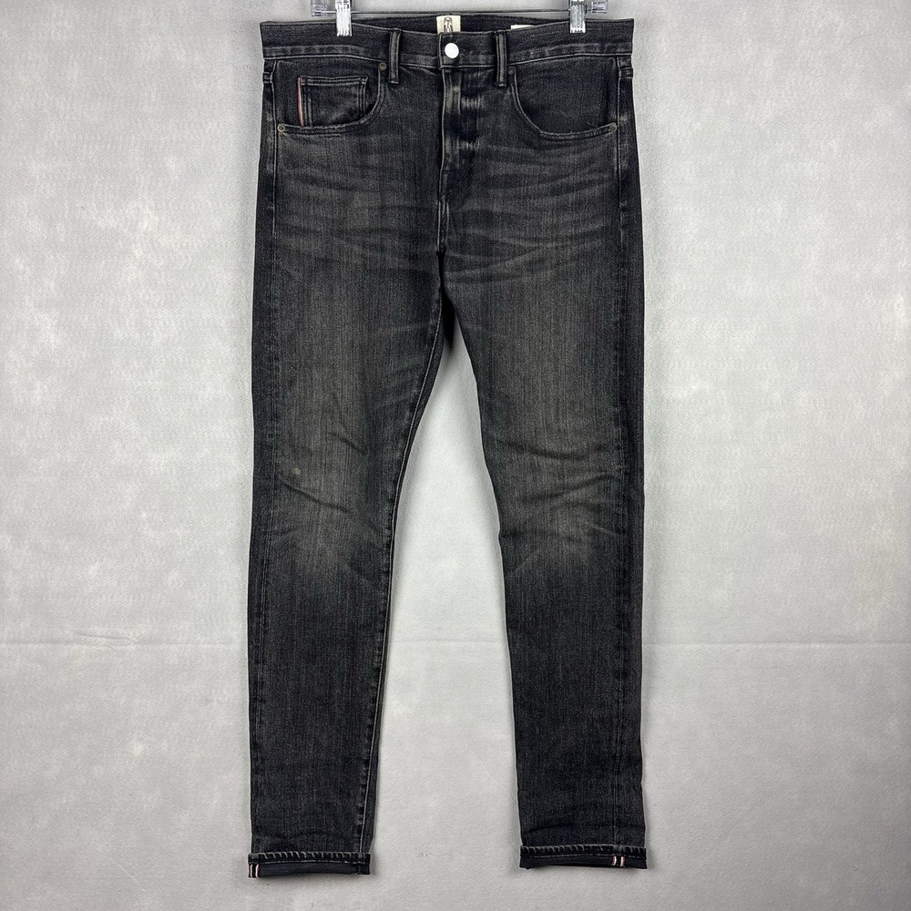 Hiroshi Kato Selvedge Jeans Men’s 34x32 Black The Scissors Slim Tapered Faded